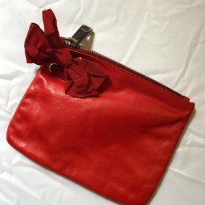 Vintage Marc Jacobs Red Leather Clutch Bow Detail